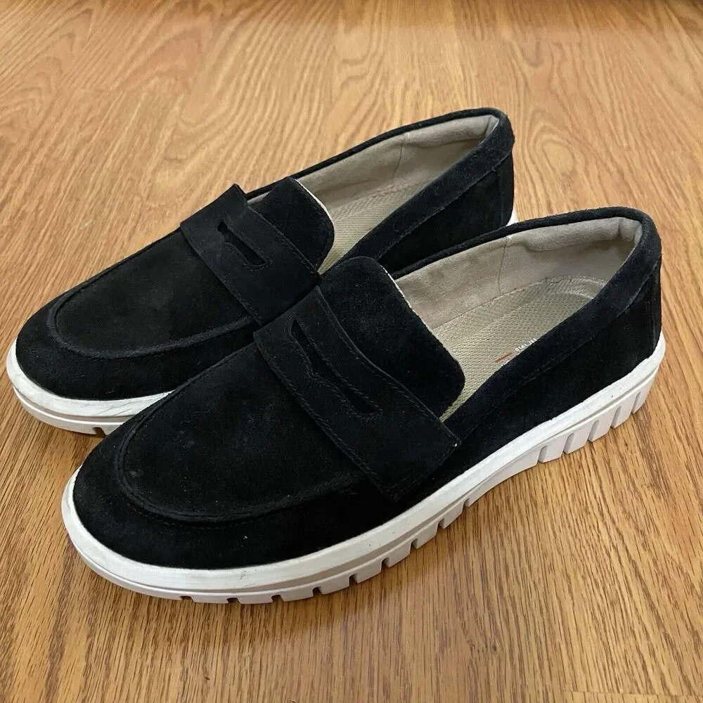 BLONDO Black suede leather slip on waterproof loafer sneakers size US 6.5